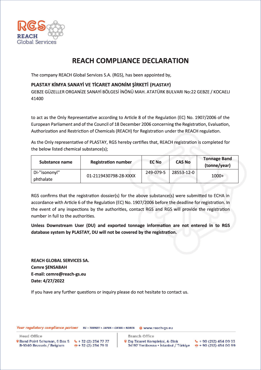 REACH - Di-''isononyl'' phthalate